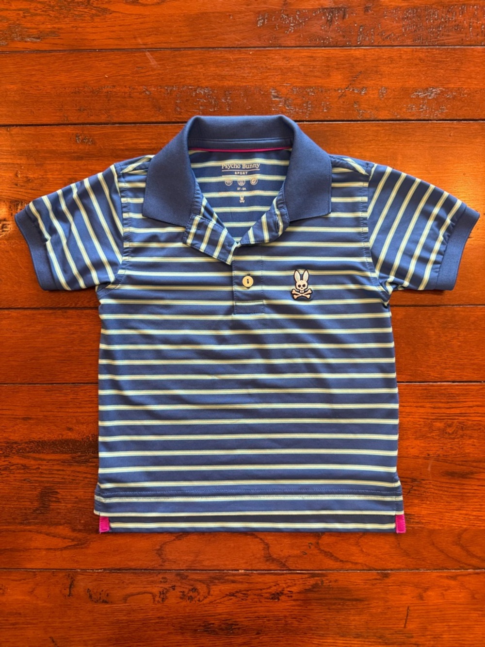 Psycho Bunny Kids Willis Sport Stripe Polo | Size 2T | Blue Stripe 🐰
